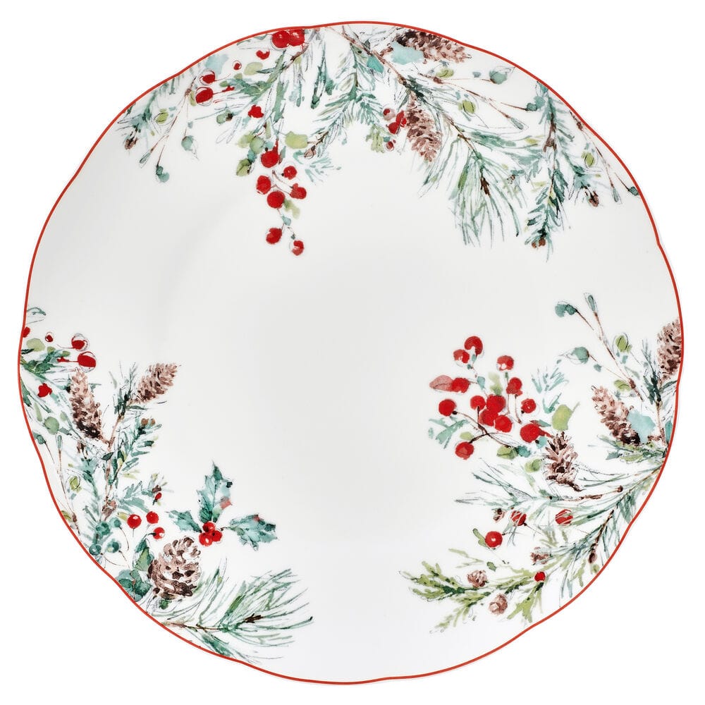 Pine and Berry 12 Piece Dinnerware Set, Service for 4