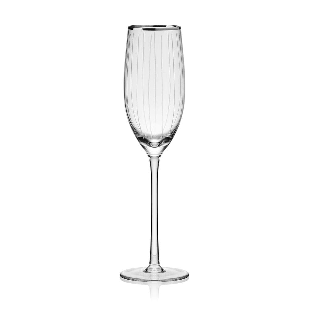 Cheers® Set of 4 Platinum Banded Flutes
