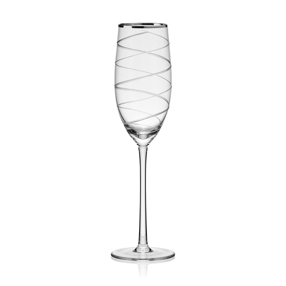 Cheers® Set of 4 Platinum Banded Flutes