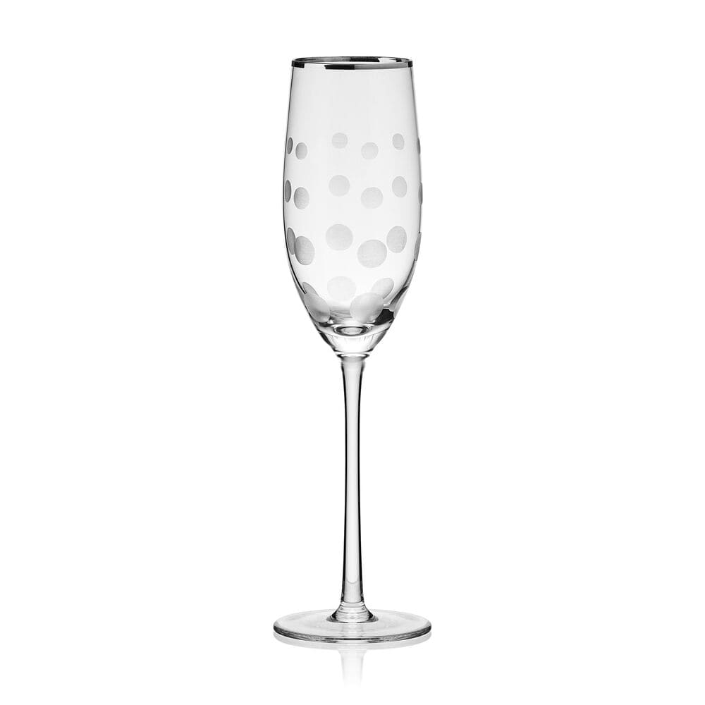 Cheers® Set of 4 Platinum Banded Flutes