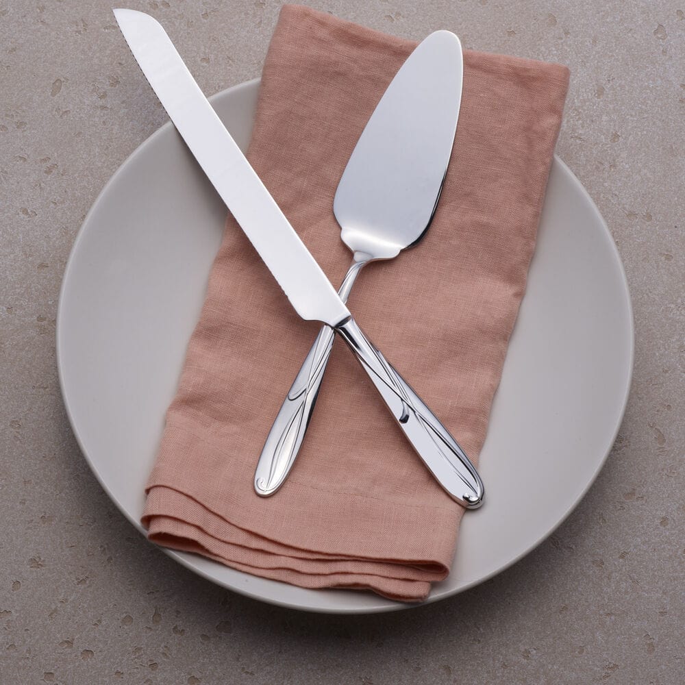 Cocoa Blossom Cake Knife and Server Set
