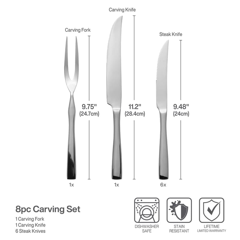 Delano 8 Piece Carving Set with Steak Knives
