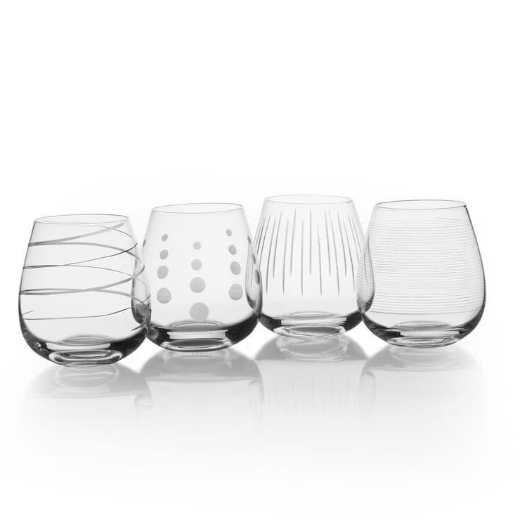 Mikasa Cheers Stemless Wine Glasses, Clear, 14 oz
