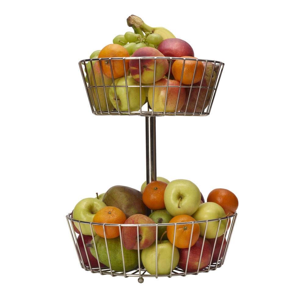 Geneva Nickel 2 Tier Fruit Storage Basket