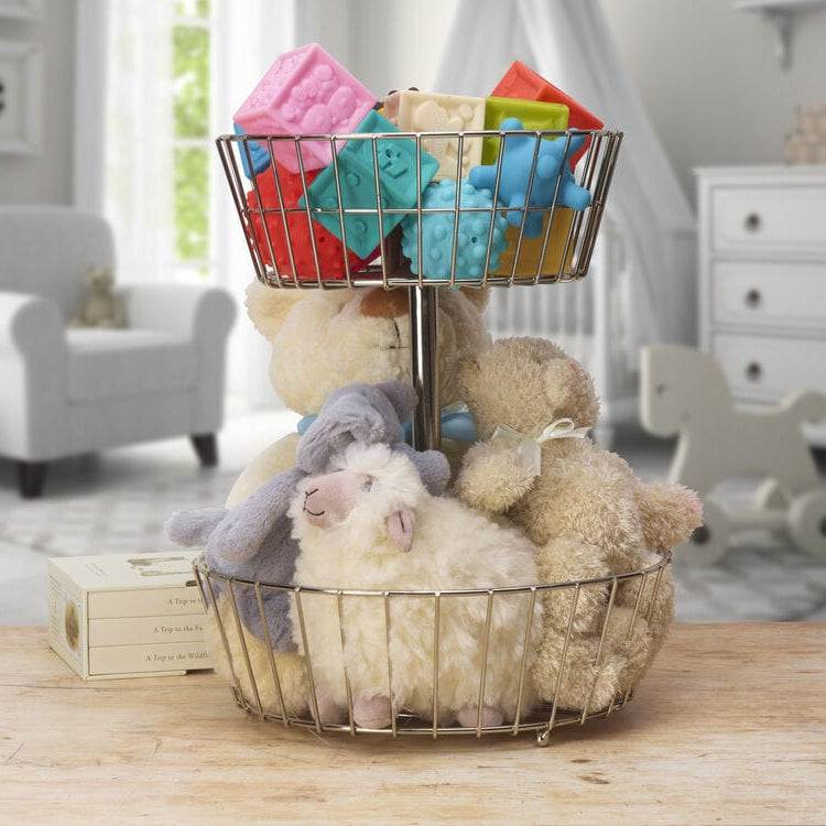 Geneva Nickel 2 Tier Fruit Storage Basket