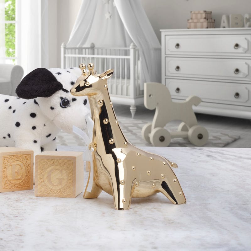 Baby Giraffe Gold Finish Coin Bank