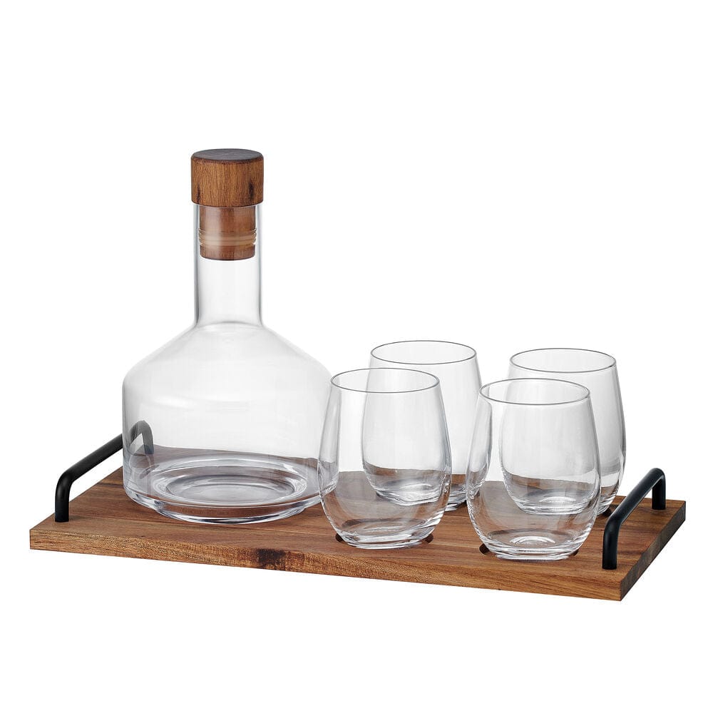 Glenwood 7 Piece Stemless Wine and Decanter Set