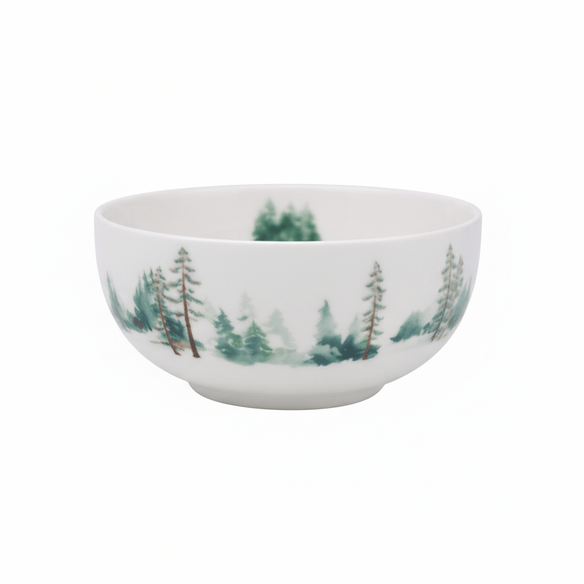 Watercolor Forest Set of 6 Fruit Bowls