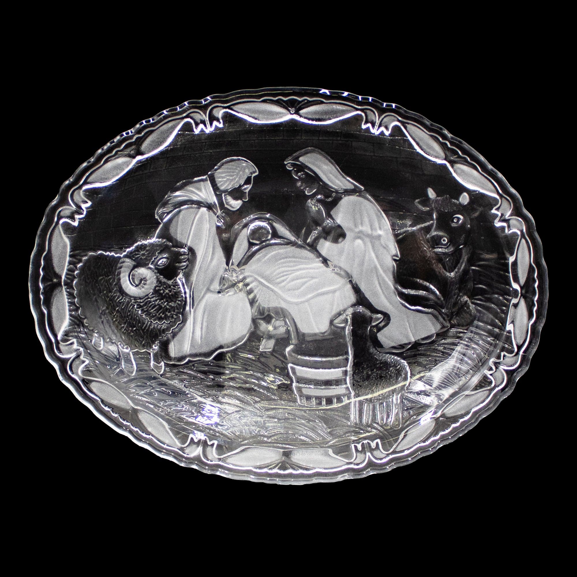 Rejoice Crystal Nativity Small Plate with Stand