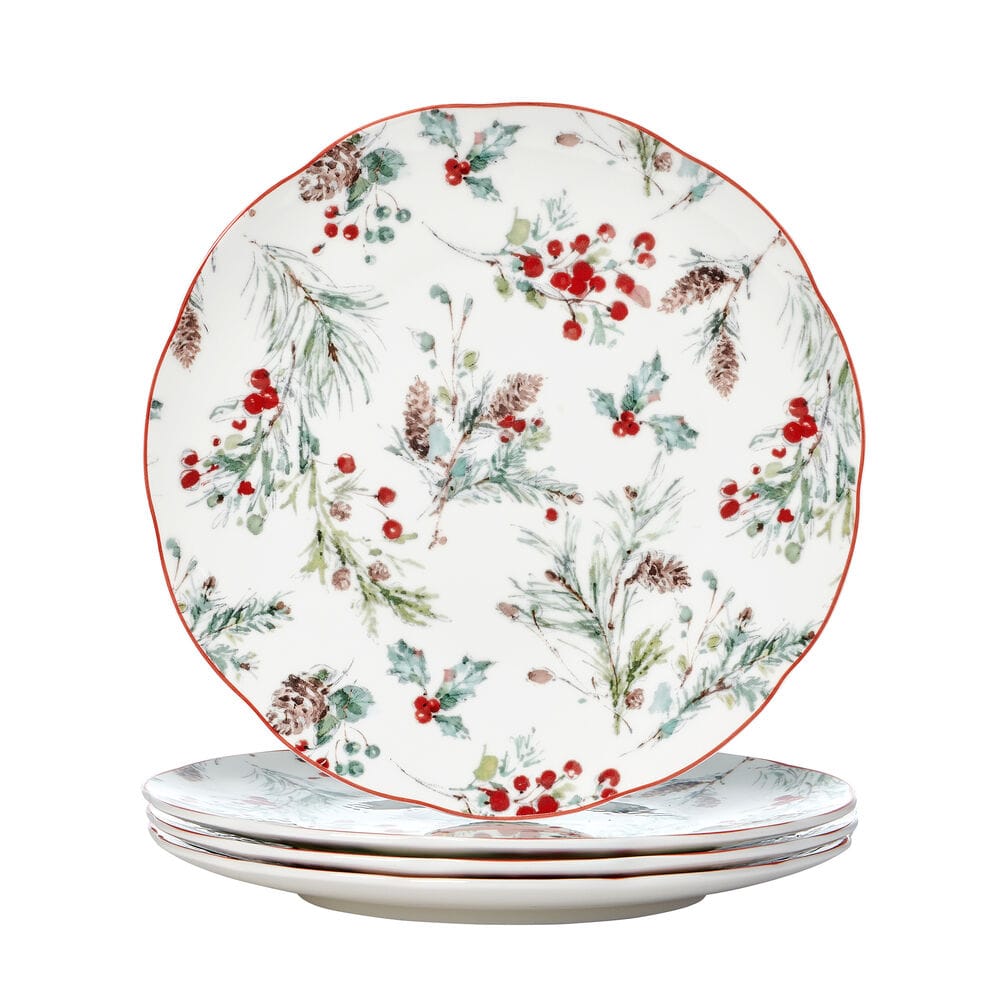 Pine and Berry Set of 4 Salad Plates