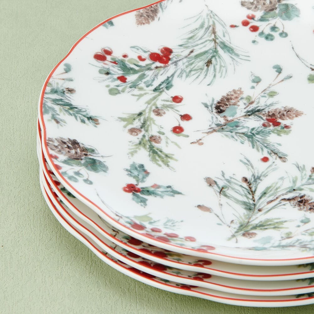 Pine and Berry Set of 4 Salad Plates