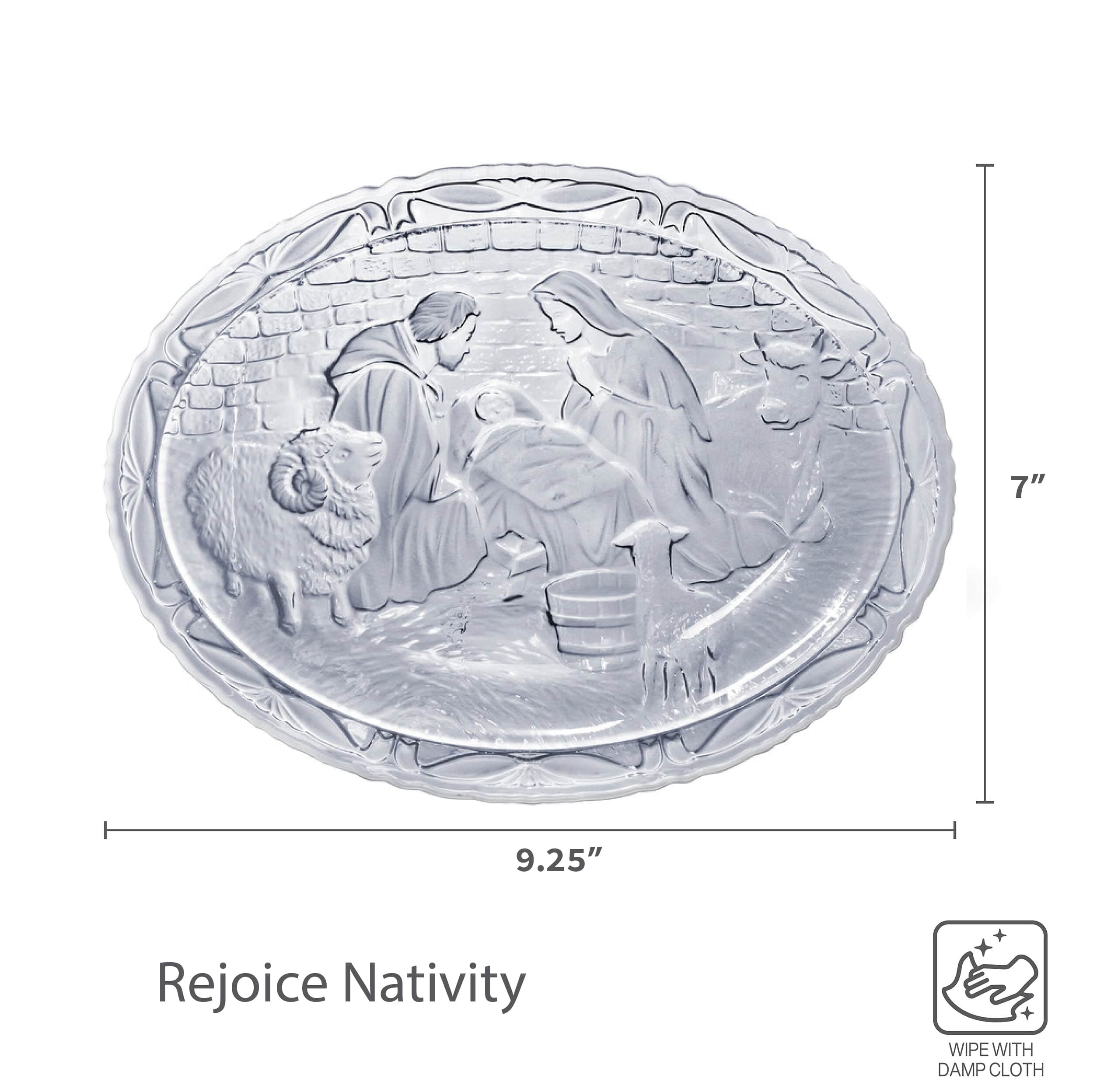 Rejoice Crystal Nativity Small Plate with Stand