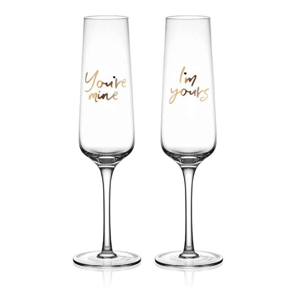 Champagne Flutes Set of 2 Mine and Yours