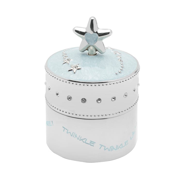 Baby Blue Star Nickelplate Trinket Music Box