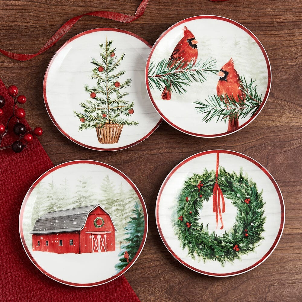 Countryside Christmas Set of 4 Salad Plates