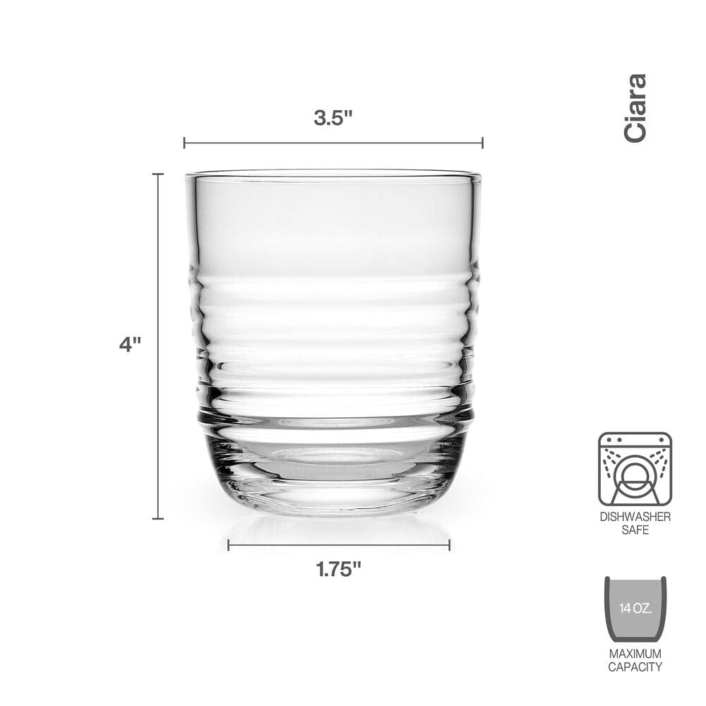 Ciara Set of 4 Double Old Fashioned Whiskey Glasses