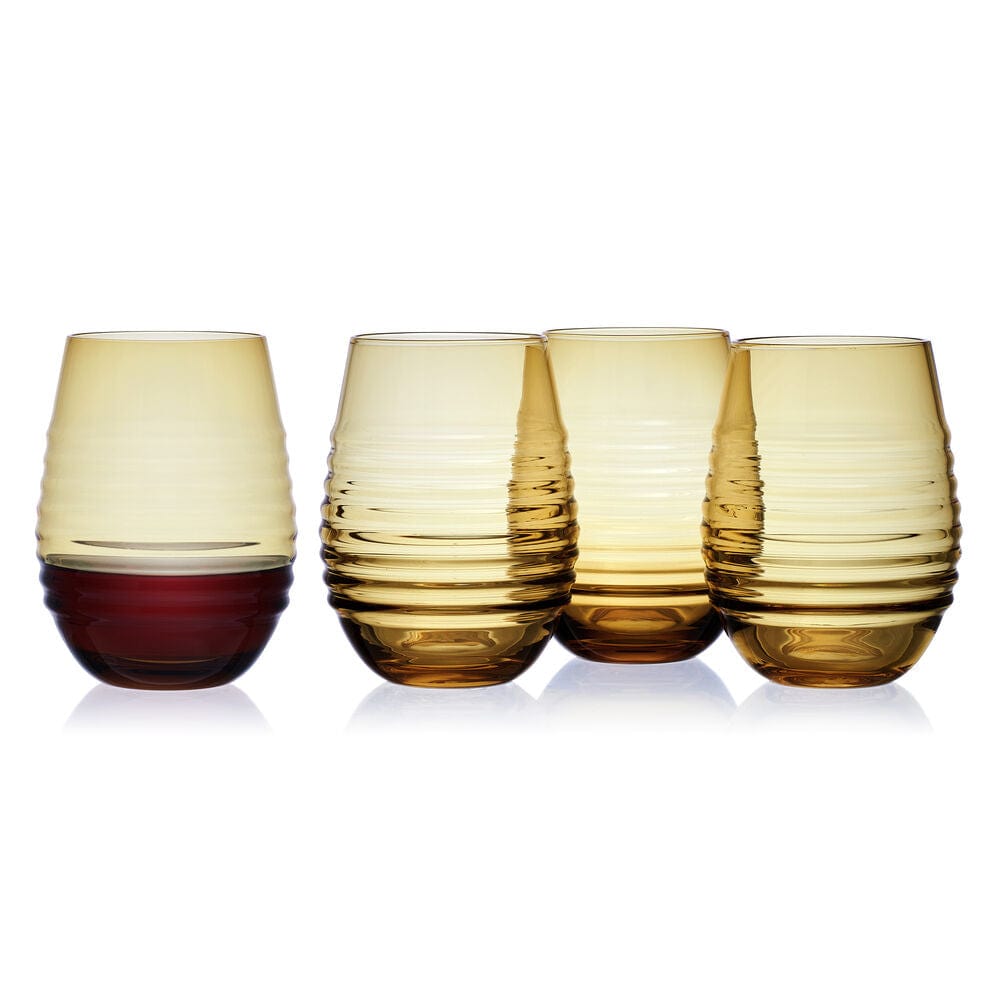 Ciara 18 oz. Stemless Wine Glasses Color: Yellow