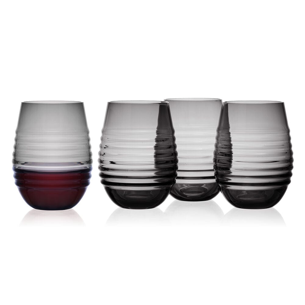 Ciara 18 oz. Stemless Wine Glasses Color: Gray