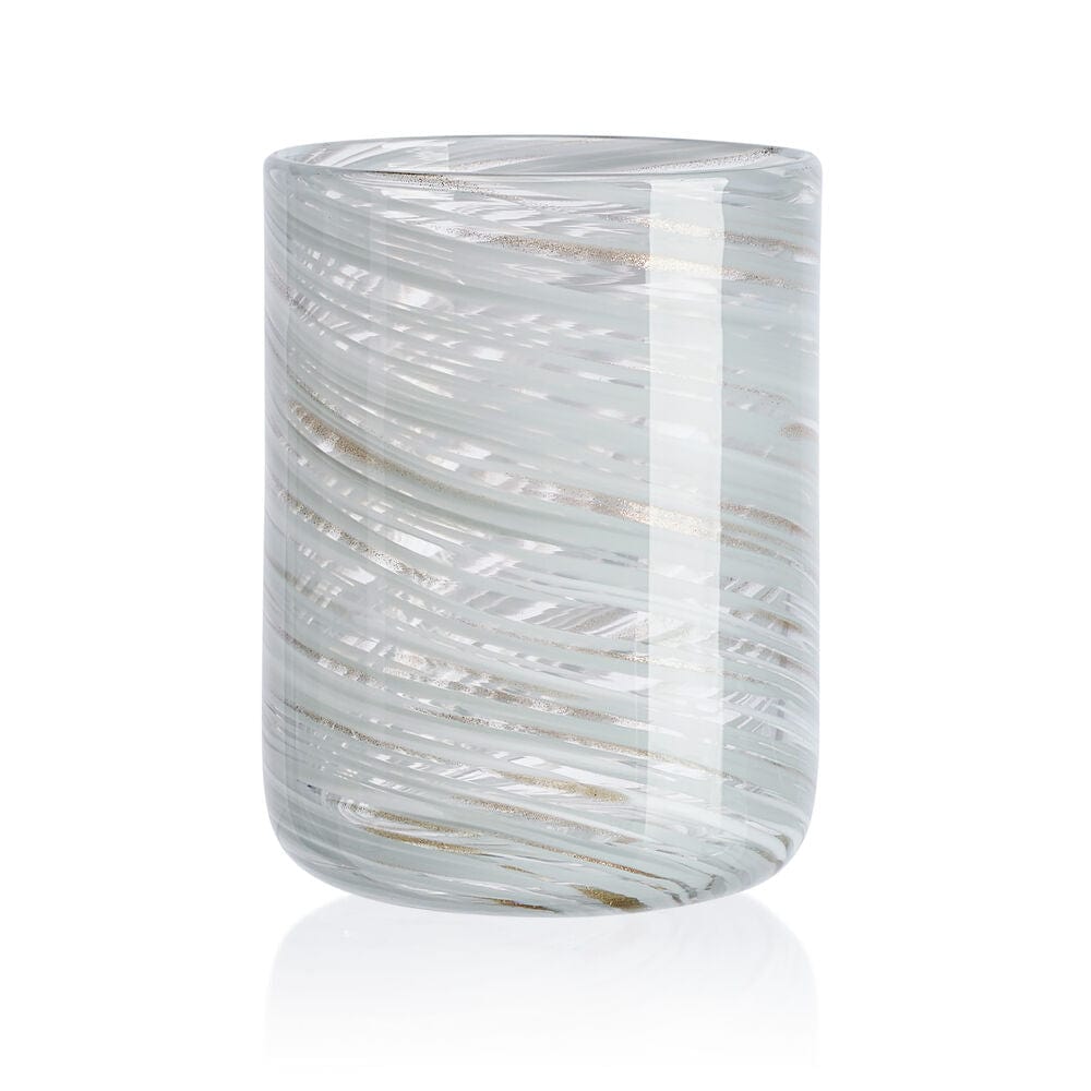 Color Swirl Gray Set of 4 Double Old Fashioned Glasses