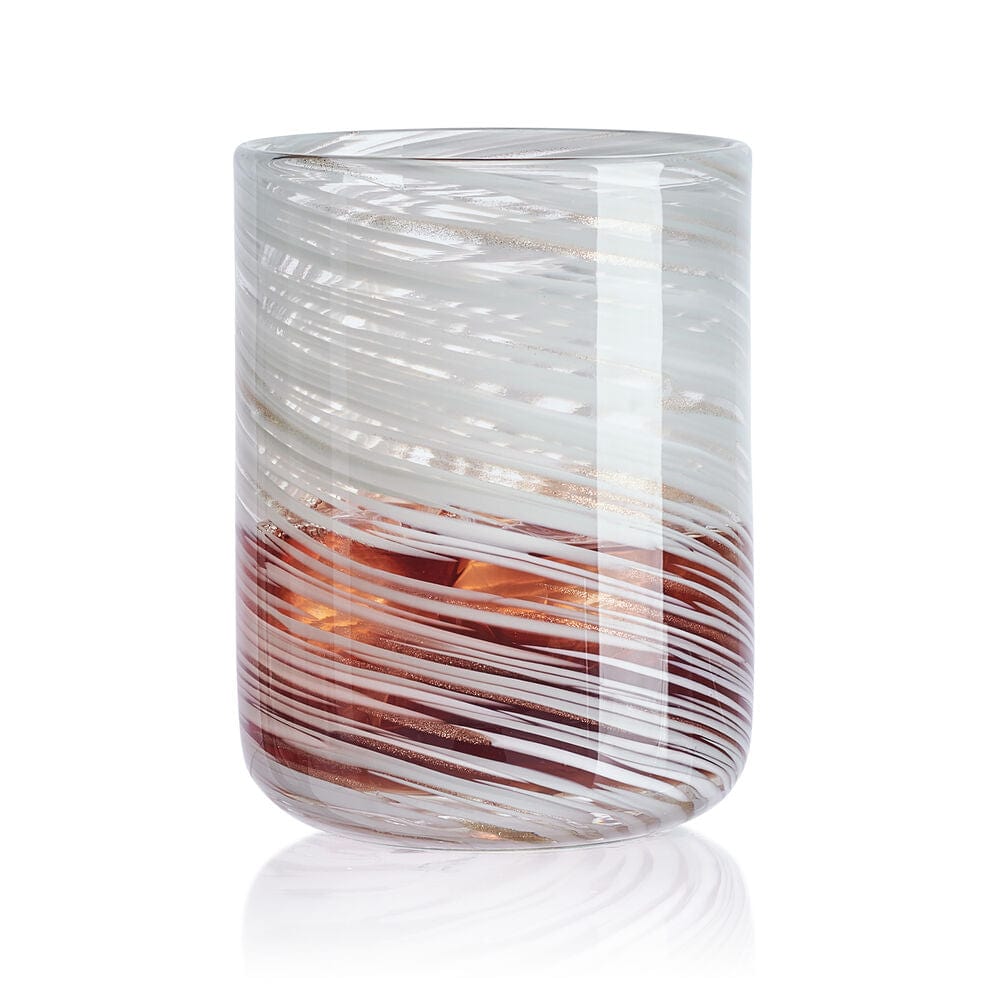 Color Swirl Gray Set of 4 Double Old Fashioned Glasses