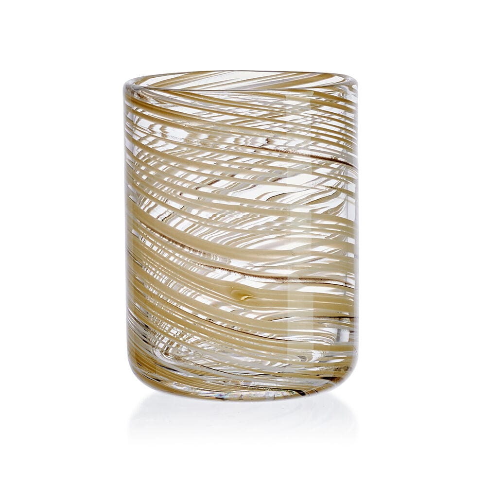 Color Swirl Honey Set of 4 Double Old Fashioned Glasses