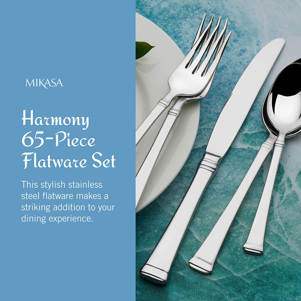 Harmony 45 Piece Flatware Set, Service for 8