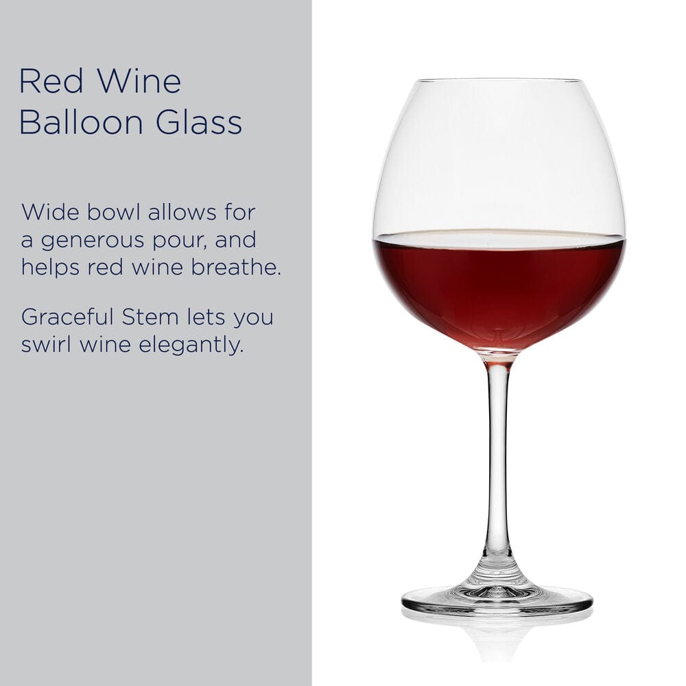 Lana Set of 4 Red Wine Balloon Glasses