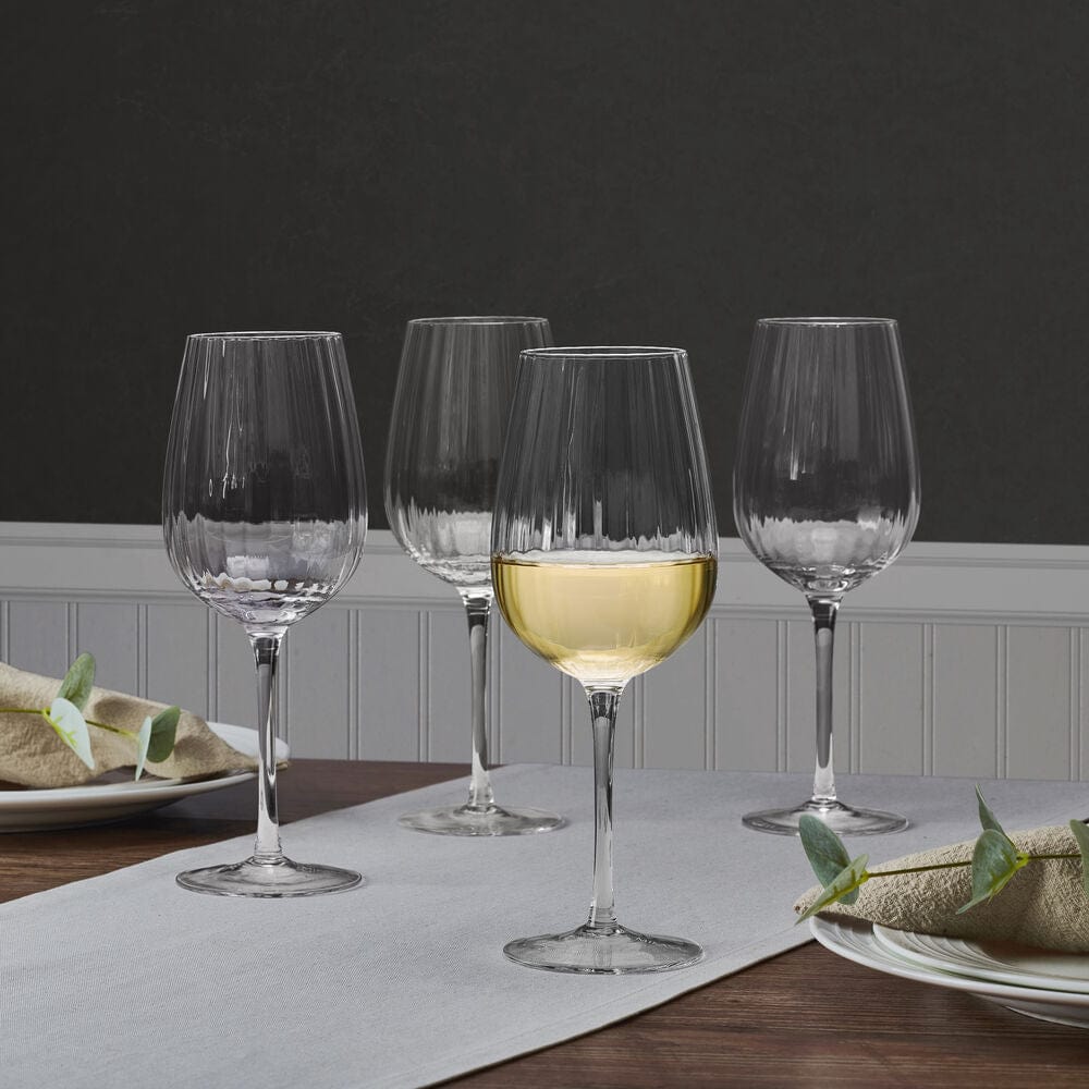 Optic Set of 4 White Wine Glasses