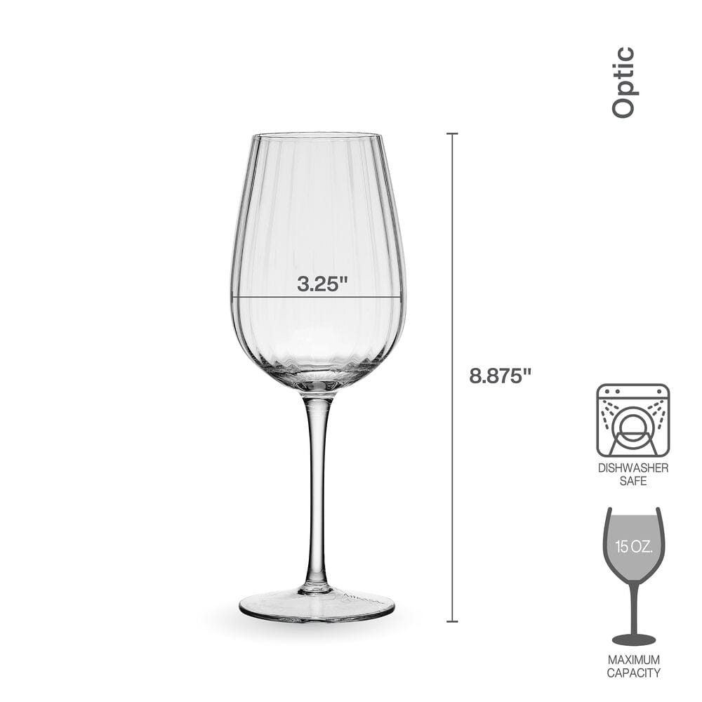 Optic Set of 4 White Wine Glasses