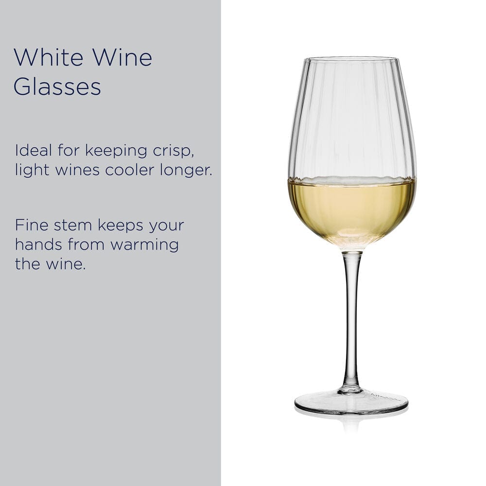 Optic Set of 4 White Wine Glasses