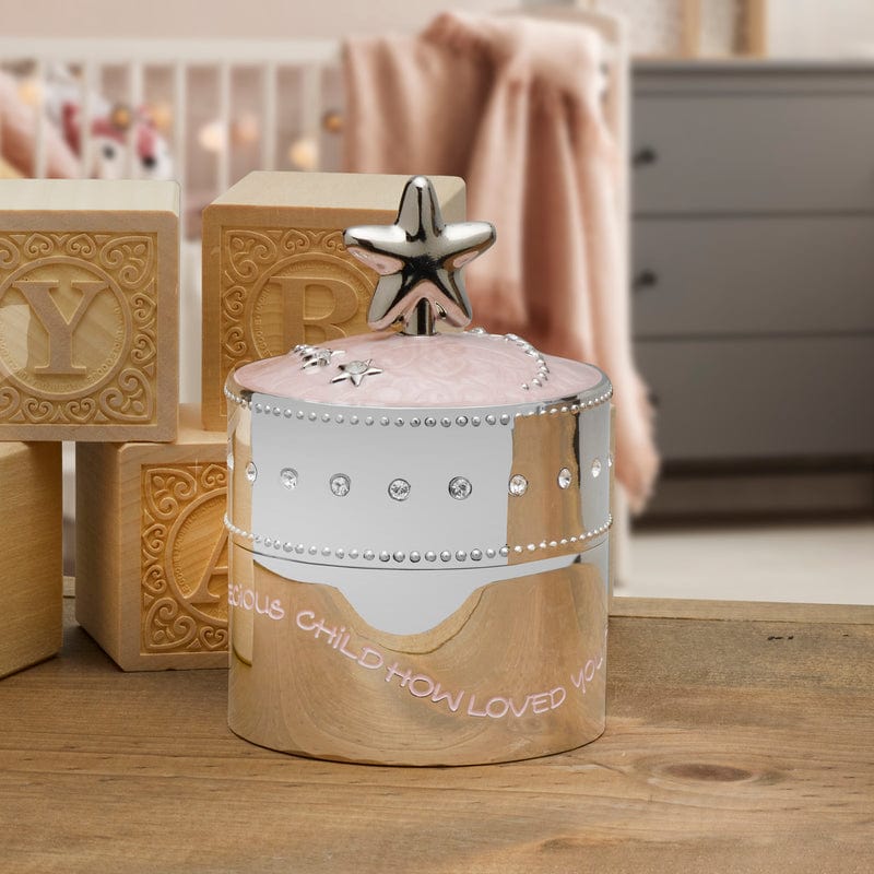 Baby Pink Star Nickelplate Trinket Music Box