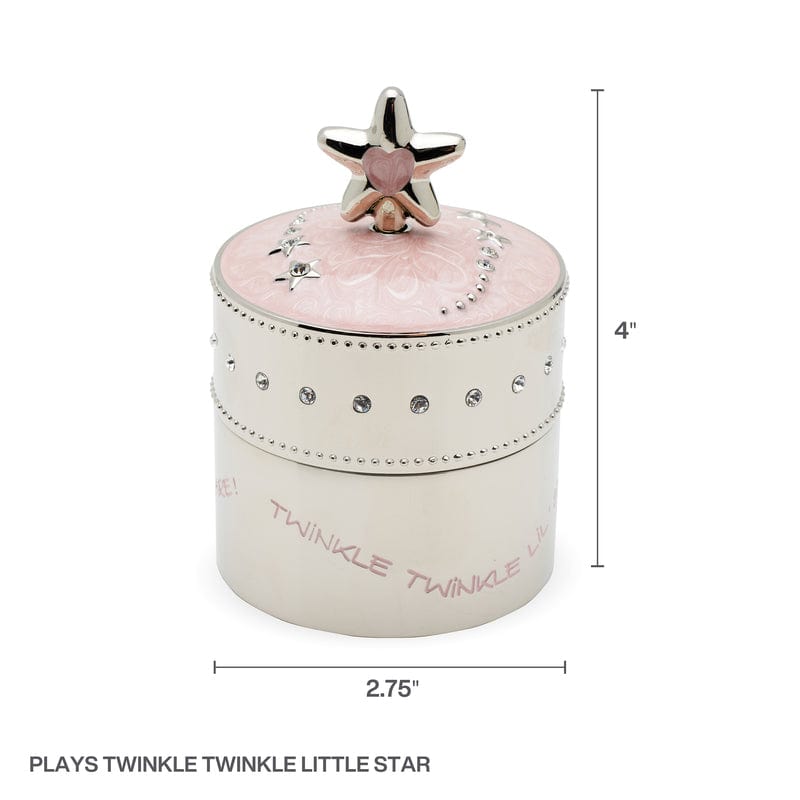 Baby Pink Star Nickelplate Trinket Music Box