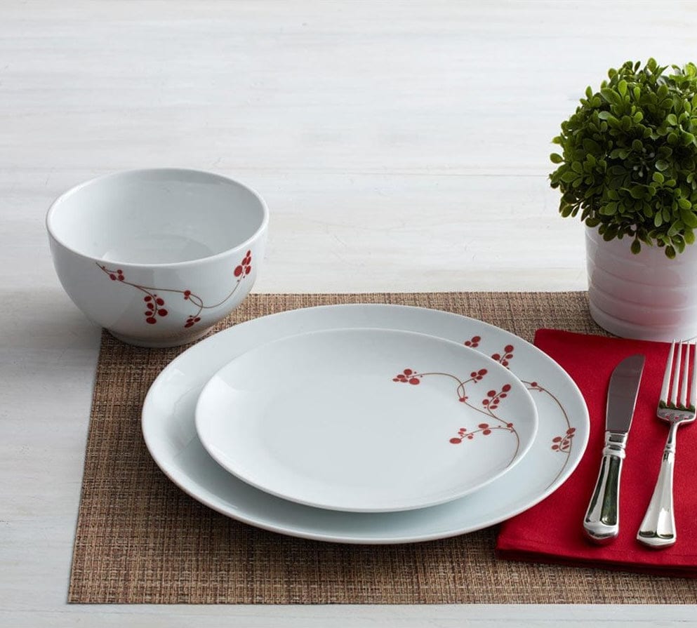 Red Berries 12 Piece Dinnerware Set, Service for 4