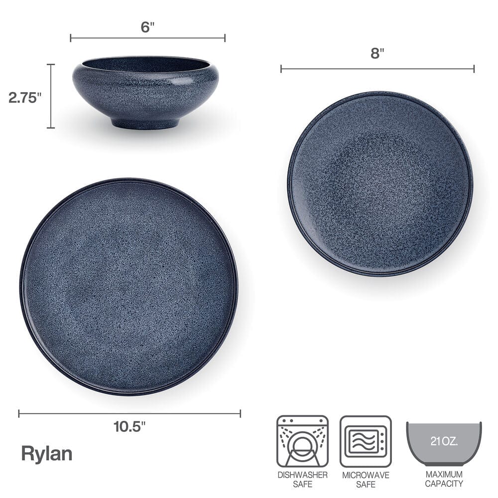 Rylan 12 Piece Dinnerware Set, Service For 4
