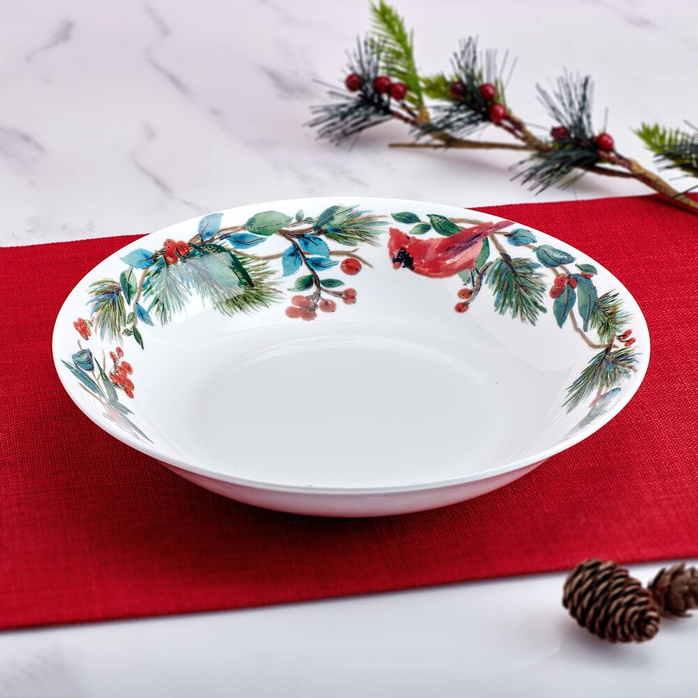 Winter Cardinal Serve Bowl