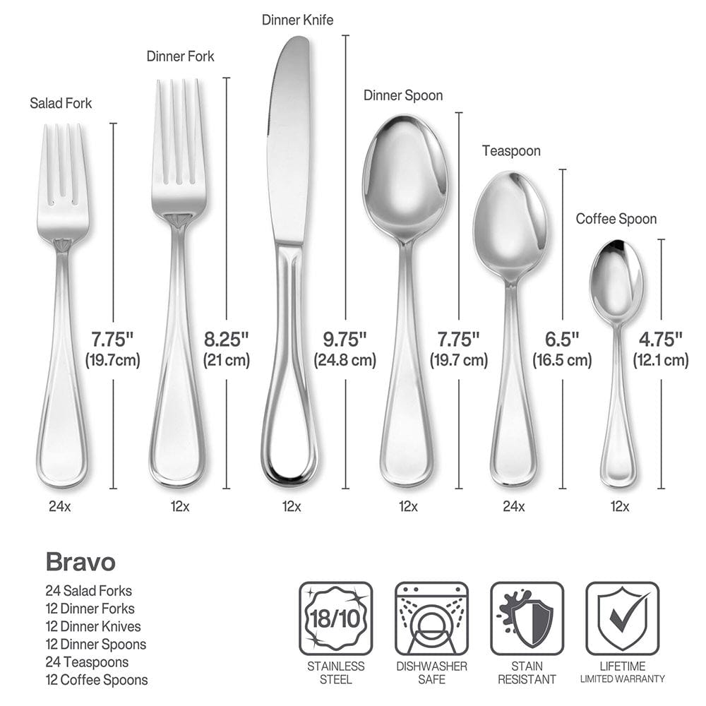 Bravo 101 Piece Flatware Set, Service for 12