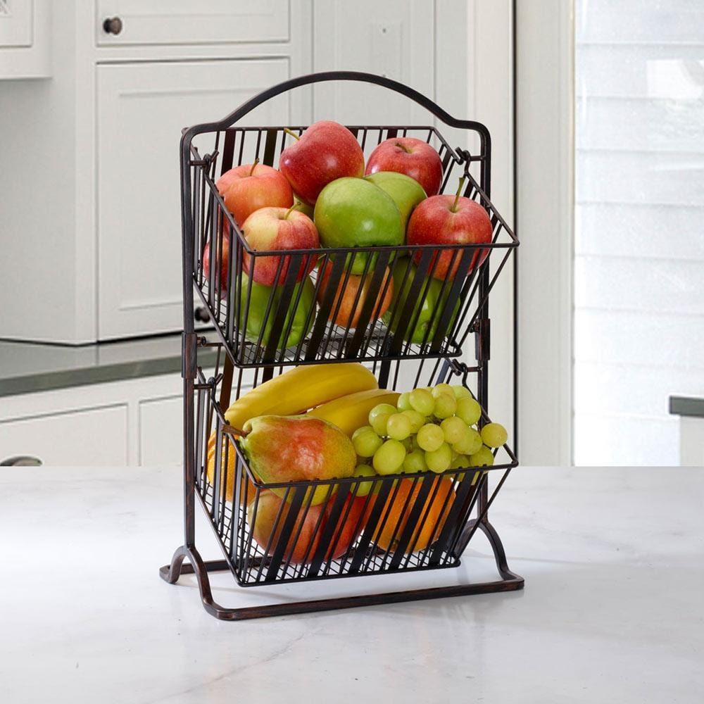 2 Tier Stripe Hanging Storage Basket Mikasa