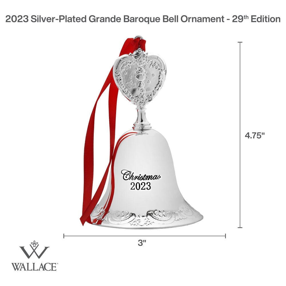 Grande Baroque 2023 Silver Plated Bell Ornament 29th Edition