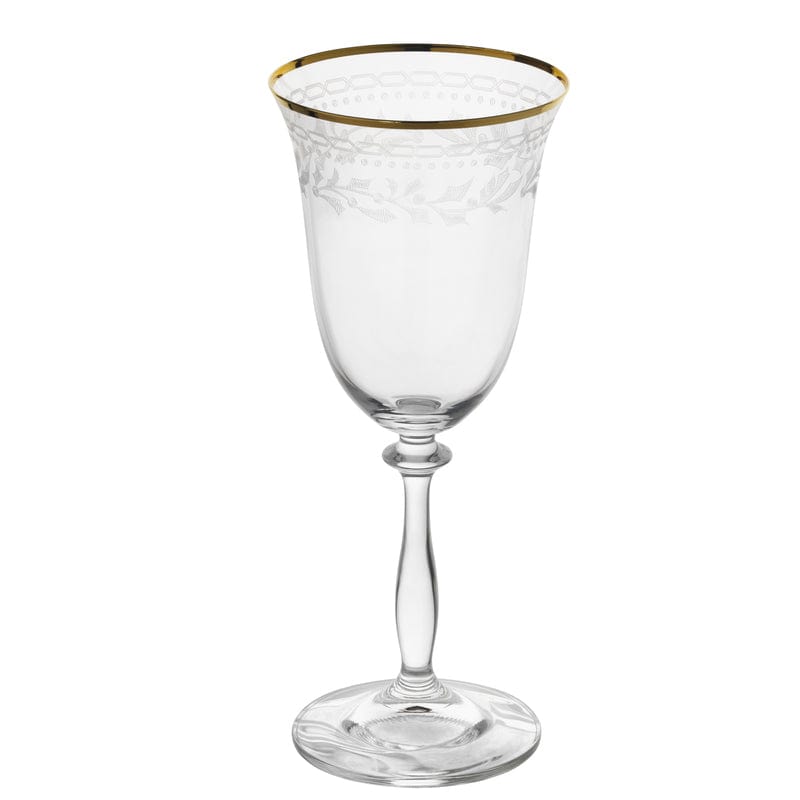 Holiday Traditions Gold Rim Set of 4 Red Wine Glasses
