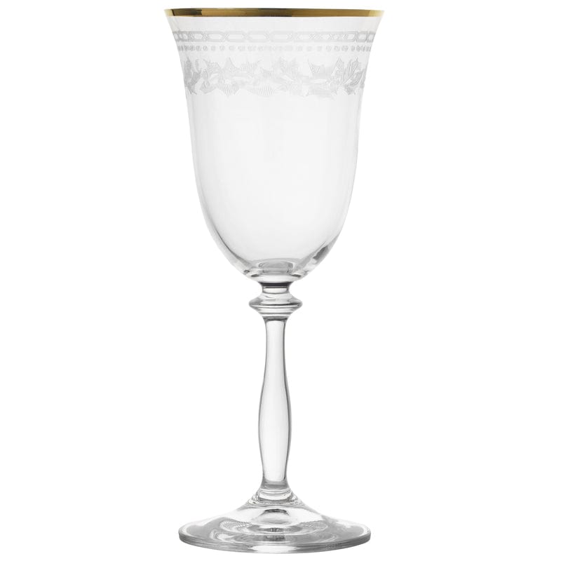 Holiday Traditions Gold Rim Set of 4 Red Wine Glasses