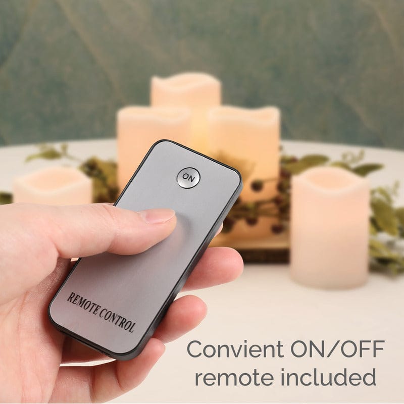 Flameless Set of 5 Wave Pillar LED Candles with Remote