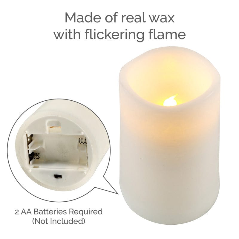 Flameless Set of 5 Wave Pillar LED Candles with Remote