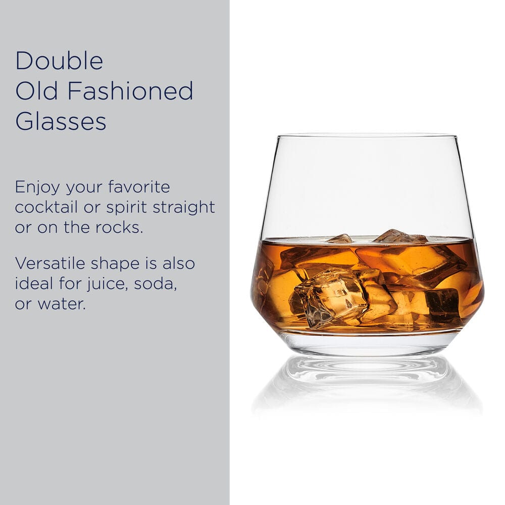 Samantha Set of 4 Double Old Fashioned Whiskey Glasses