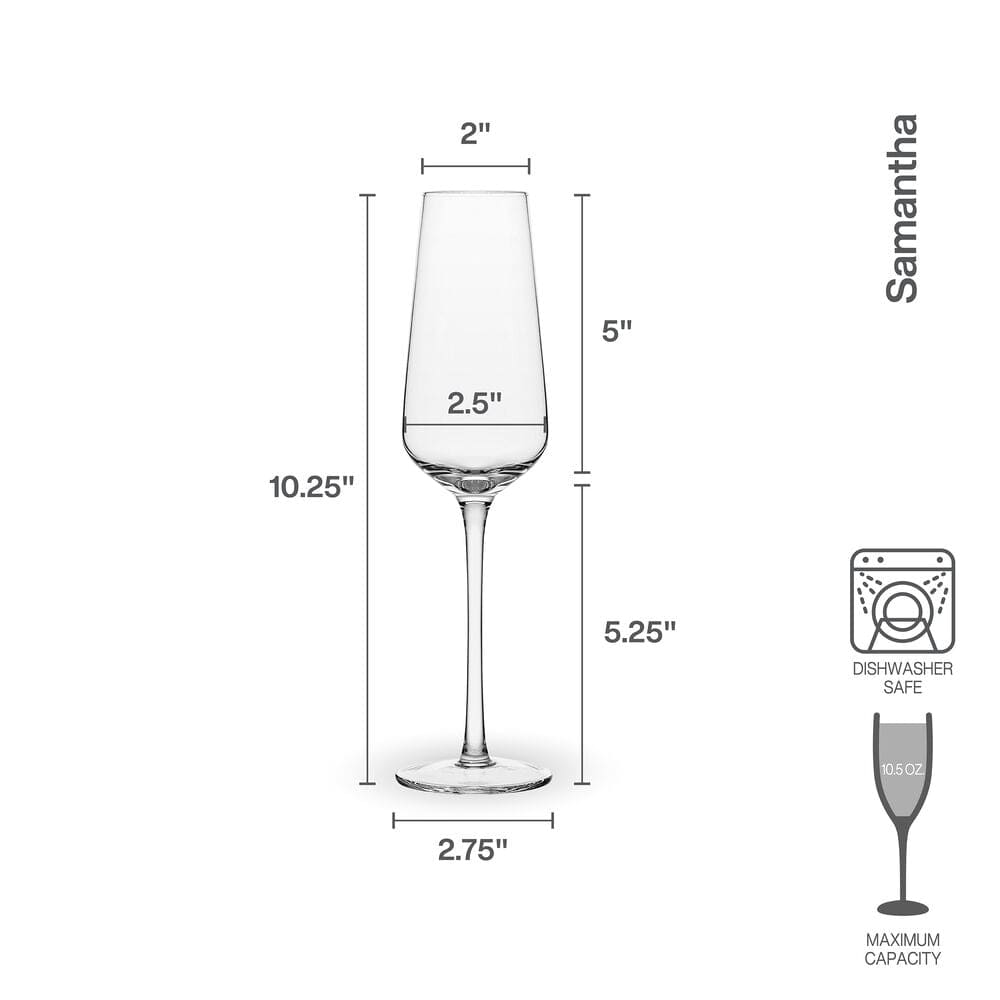 Samantha Set of 4 Flute Glasses