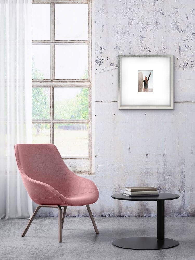 Silver 16 x 16 Gallery Frame, Matted to 5 x 7