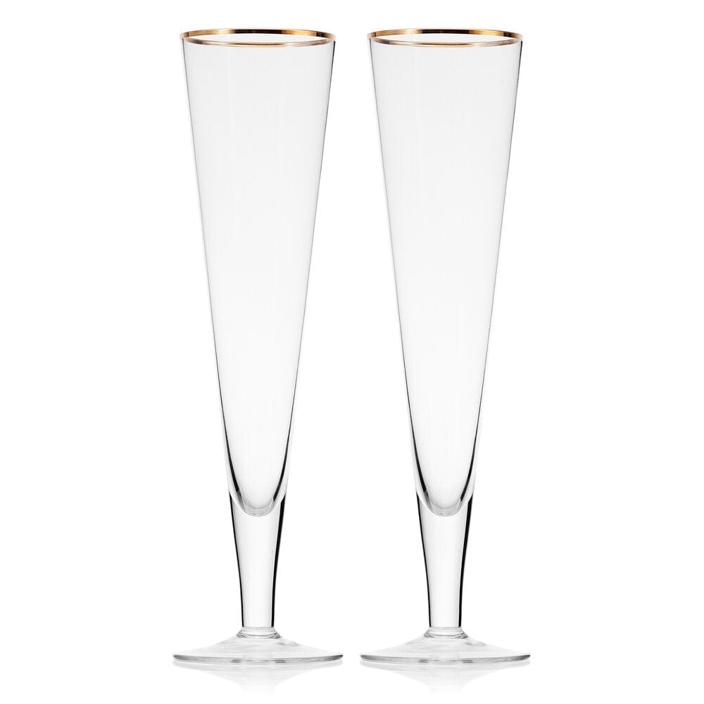 Trumpet Gold Set of 2 Champagne Flute Glasses – Mikasa