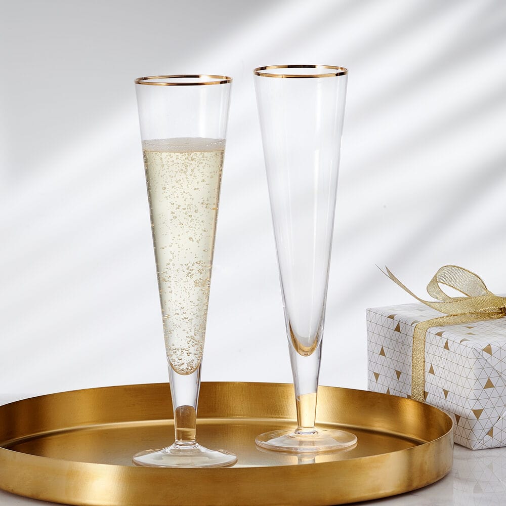 Trumpet Gold Set of 2 Champagne Flute Glasses