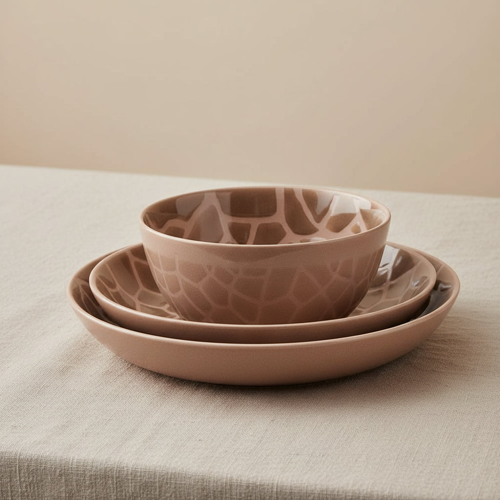 Amari Animal Print 12 Piece Dinnerware Bowl Set, Service for 4