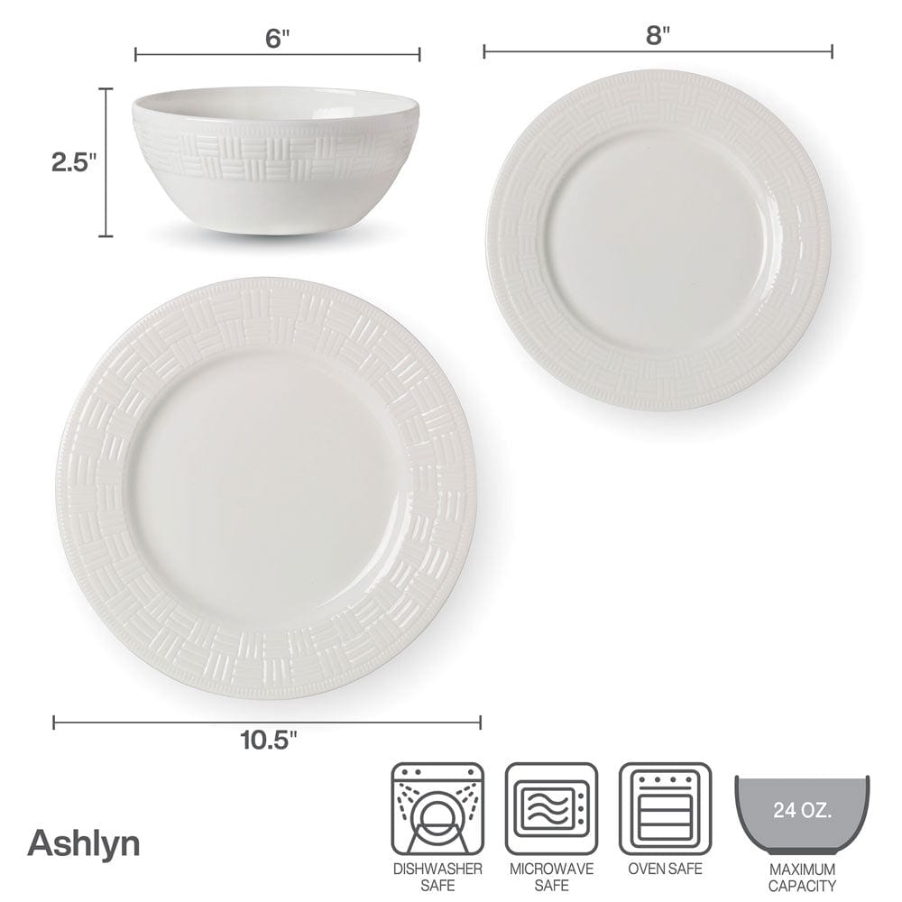 Ashlyn Vegan Bone™ 12 Piece Dinnerware Set, Service for 4