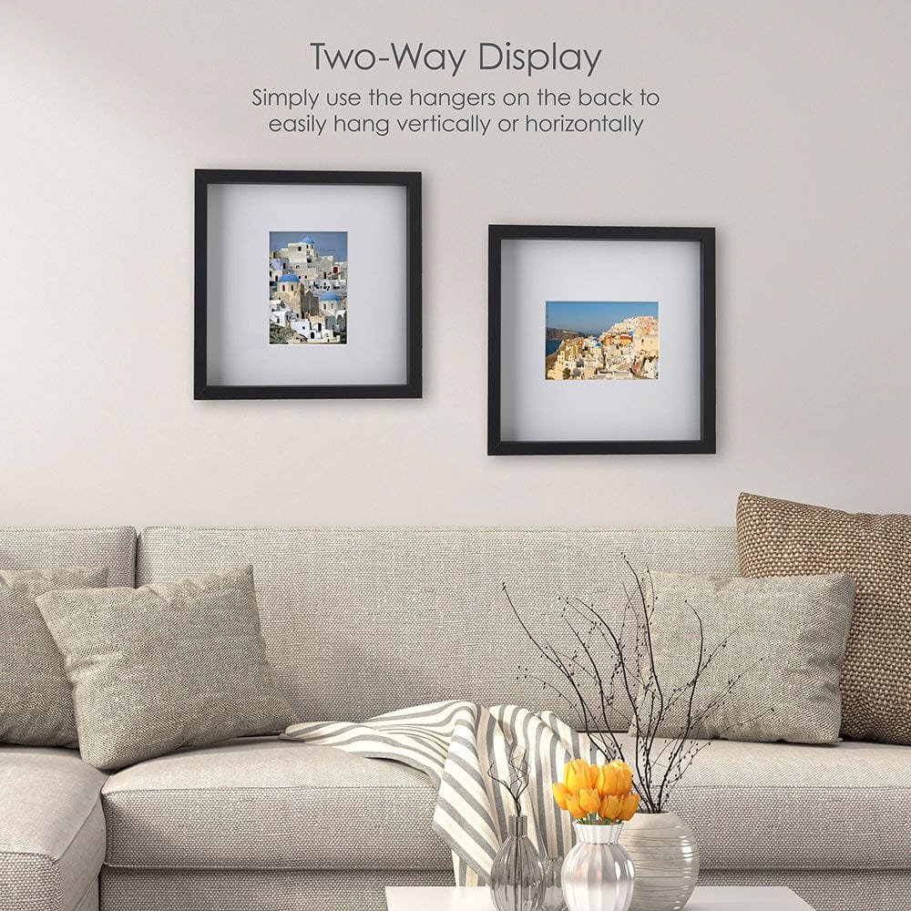 Black 16 x 16 Gallery Frame, Matted to 5 x 7